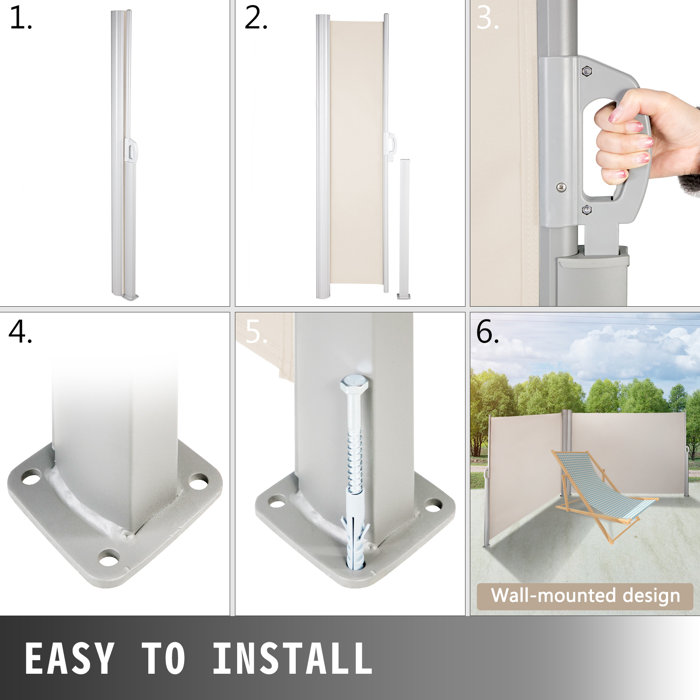 VEVOR 19' 6" W x 1' D Manual Retraction Side Awning & Reviews Wayfair